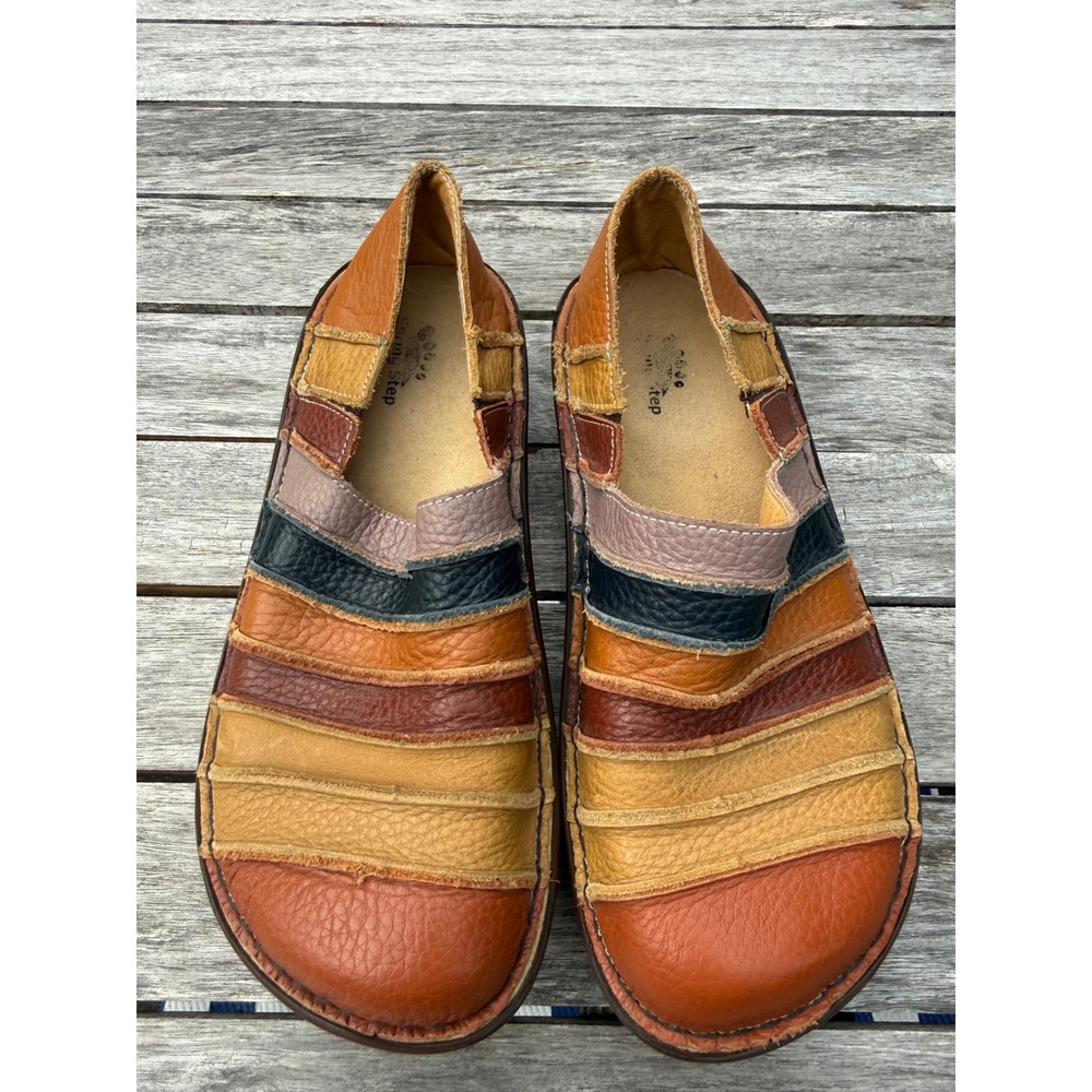 Spring Step Patchwork Leather Clogs EU 40 US 9 Made in Italy Boho Platform